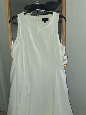 MSK Ivory Fit-and-Flare Sleeveless Dress